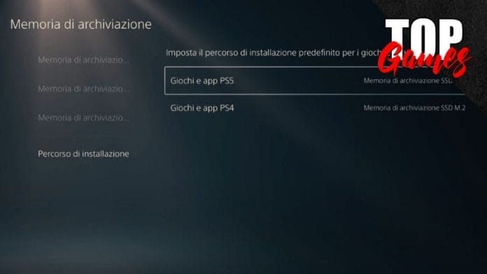 Hard Disk su PS5 impostazioni top games italia